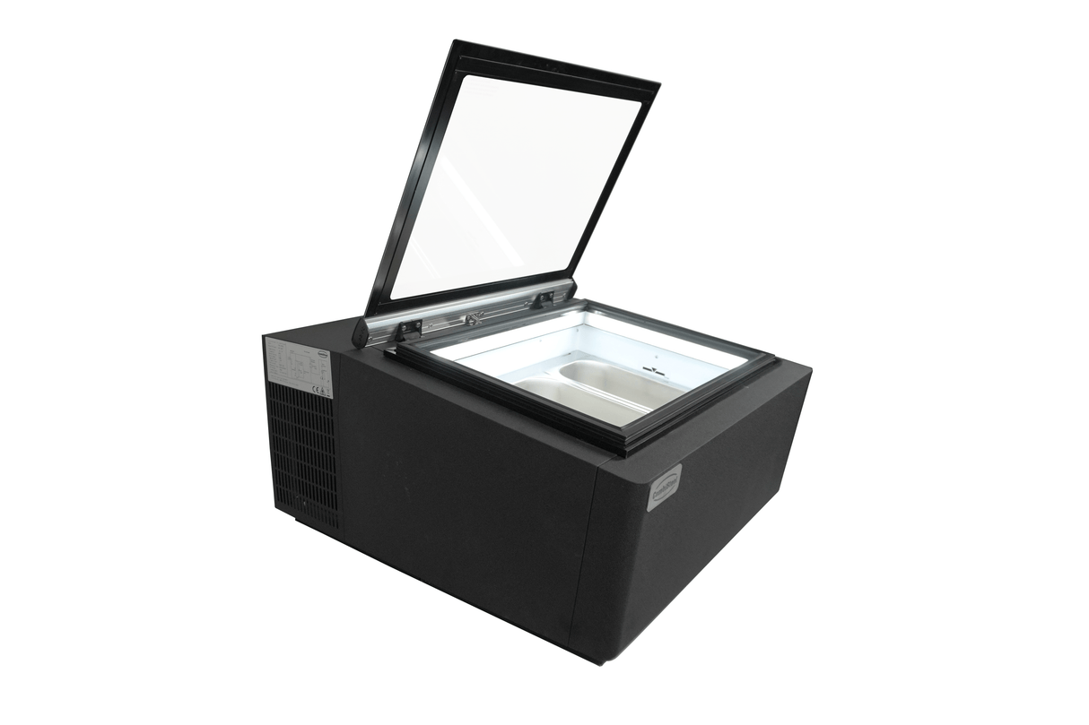 Schepijsvitrine | Zwart | 3x 5L | -16°C/-18°C | Statisch | 670x750x375(h)mm
