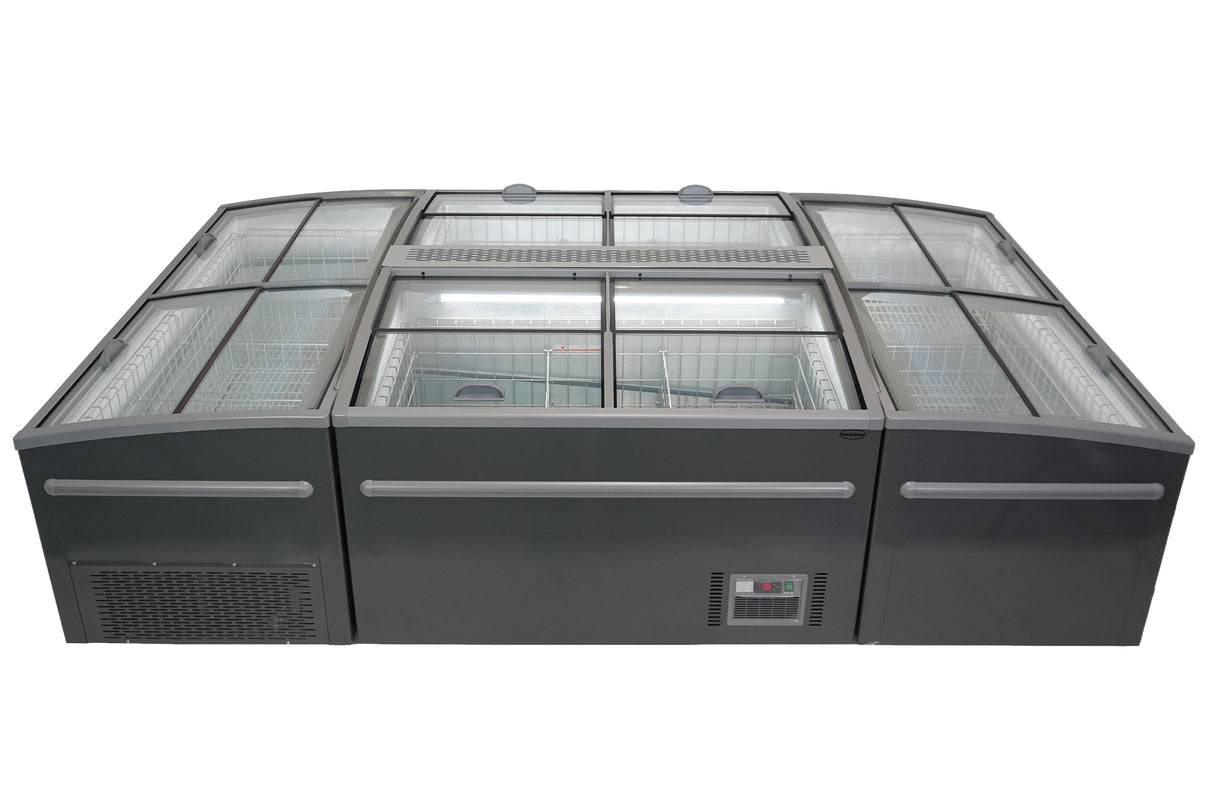 Supermarkt Vrieskist | 850L | Grijs | -18°C/-22°C | Statisch | Schuifdeksels | 2100x850x870(h)mm