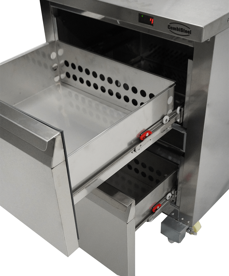 Koel-/Vrieskast | 185L | RVS | -18°C/-21°C & +1°C/+4°C | Geforceerd | 2 Laden (GN) | 705x785x850(h)mm