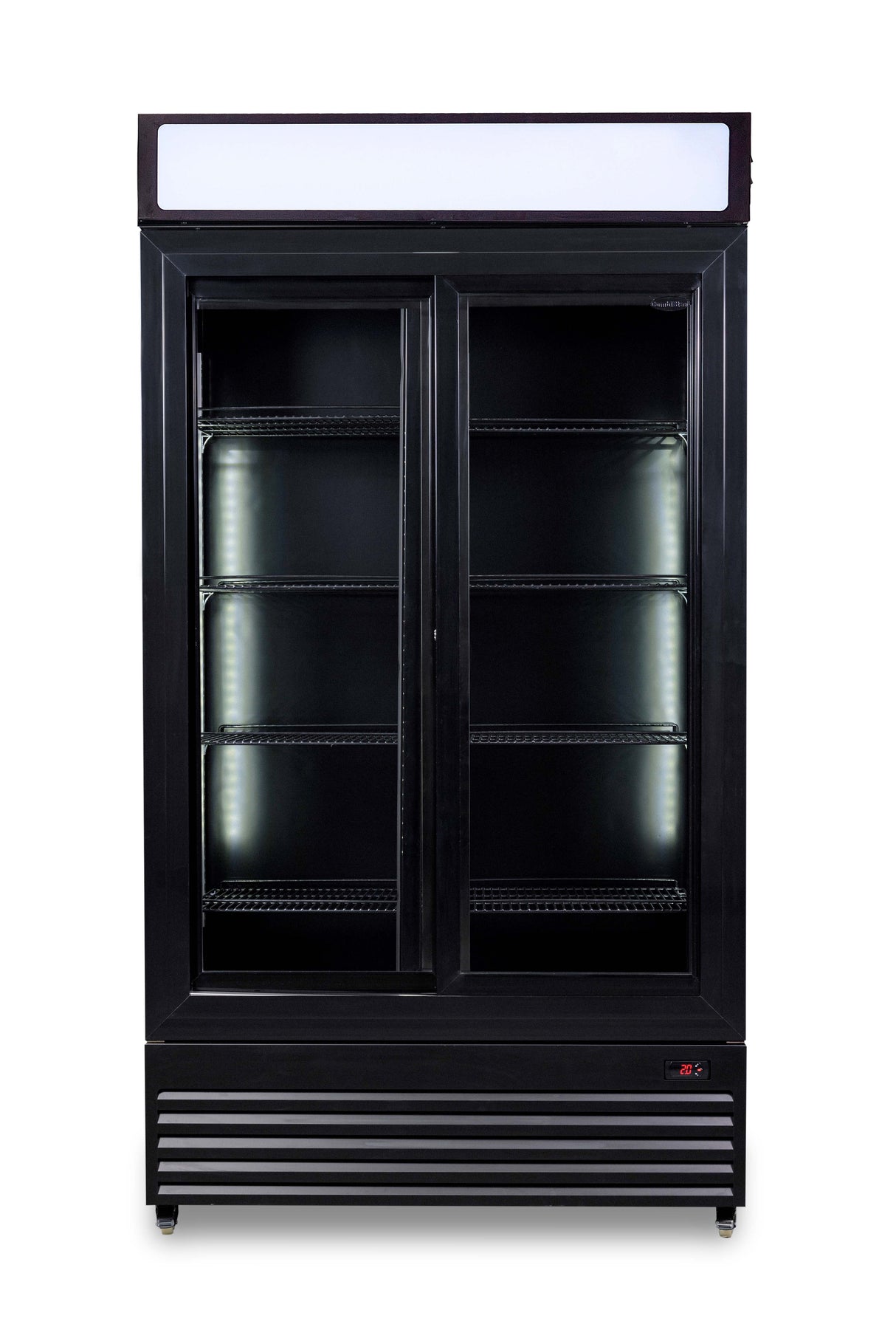 Glasdeur Koelkast Zwart | 780L | Schuifdeuren | +2°C/+10°C | Geforceerd | 1120x595x2100(h)mm