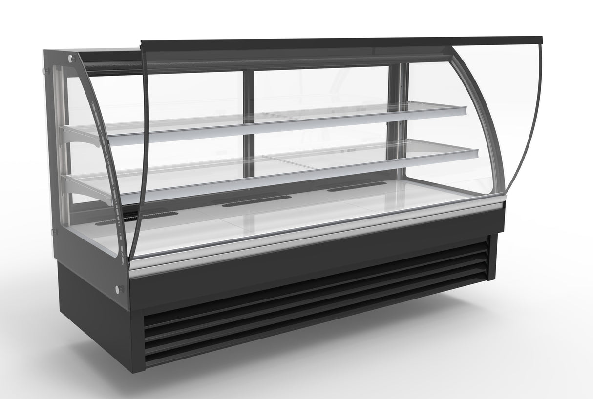 Koelvitrine | 400L | Zwart | +2°C/+8°C | 3 Schappen | 2000x680x1200(h)mm