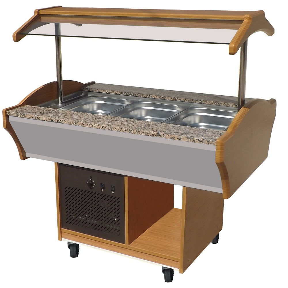 Gekoeld Buffet GN 3x 1/1 met led verlichting  Statisch | 230V | 1200x900x850/1350(h)mm
