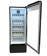 Glasdeur Koelkast | Laag Model | 240L | Zwart | +1°C/+10°C | Geforceerd | Wielen | 540x560x1525(h)mm