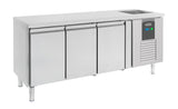 Koelwerkbank | STANDARD LINE | 400L | 3 Deuren (1/1 GN) | -2°C/+8°C | Geforceerd | Spoelbak | 2020x700x860(h)mm