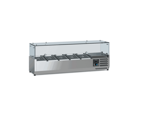 Gekoelde Opzetvitrine | 5 x 1/4 GN | 1200x335x435(h)mm
