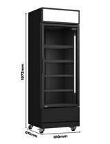 Drankenkoeling Zwart | 360L | Glasdeur | +1°C/+10°C | Geforceerd | 610x610x1973(h)mm