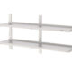 RVS Wandplank | Dubbel schap | Compleet set | 1000x300x700mm
